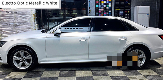 Phim Audi Electro Optic Metallic White Car Wrap Film Release Air Có thể trượt