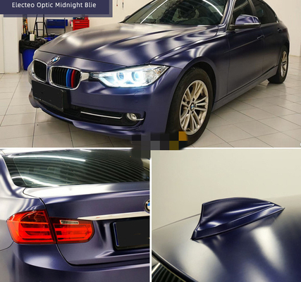 PET Electric Optic Midnight Blue Car Wrap Film Non Fading Waterproof