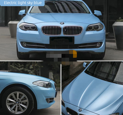 Matte Metallic Electric Light Sky Blue Car Wrap Film Non-Fading