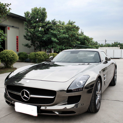chống nắng có thể trượt Vonfram Gương đen Chrome Vinyl Bọc xe bọc chrome