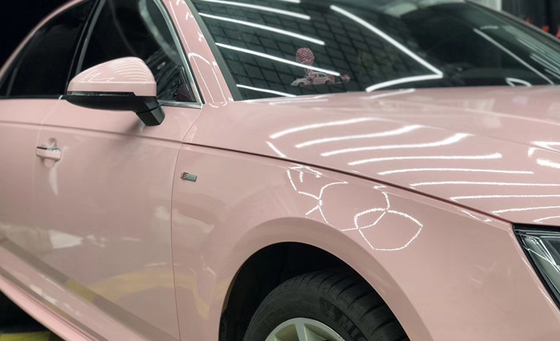 Chất kết dính gốc acrylic Màng bọc nhựa Vinyl có độ bóng cao Bọc xe hơi màu hồng anh đào