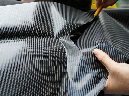 Nội thất bên ngoài màu đen 6D sợi carbon xe hơi bọc Vinyl cuộn thoát khí