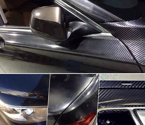 Nội thất bên ngoài màu đen 6D sợi carbon xe hơi bọc Vinyl cuộn thoát khí
