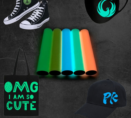 Phớt phát quang Phông nhiệt PU Phim truyền nhiệt màu acrylic HTV Phim truyền nhiệt