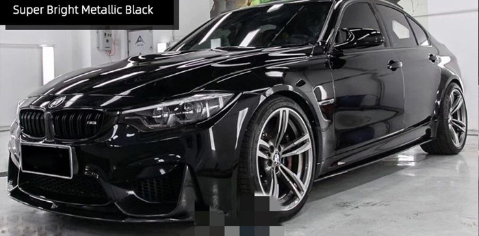Bong bóng có thể vuốt được Miễn phí bóng Bọc Vinyl Xe hơi Siêu sáng Kim loại Màu đen Bọc Xe