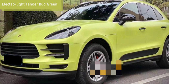 PET Swipeable 60µM Light Bud Green Car Vinyl Bọc Chất kết dính acrylic trong suốt có thể tháo rời