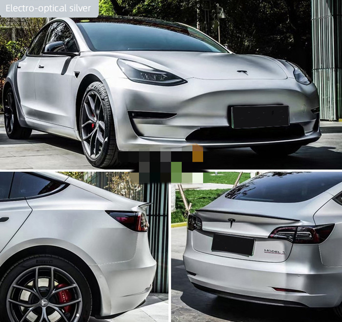 Bền chống tia cực tím Matte Car Vinyl Bọc bong bóng Màu bạc miễn phí