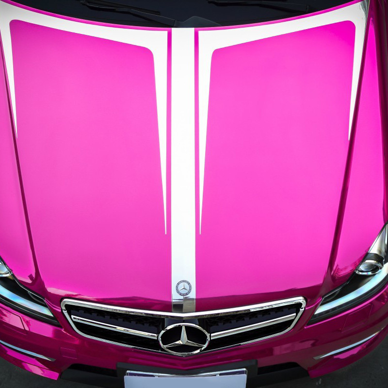 Phát hành không khí Gương bóng Chrome Vinyl bọc Phim có thể trượt Hoa hồng màu đỏ bọc xe hơi